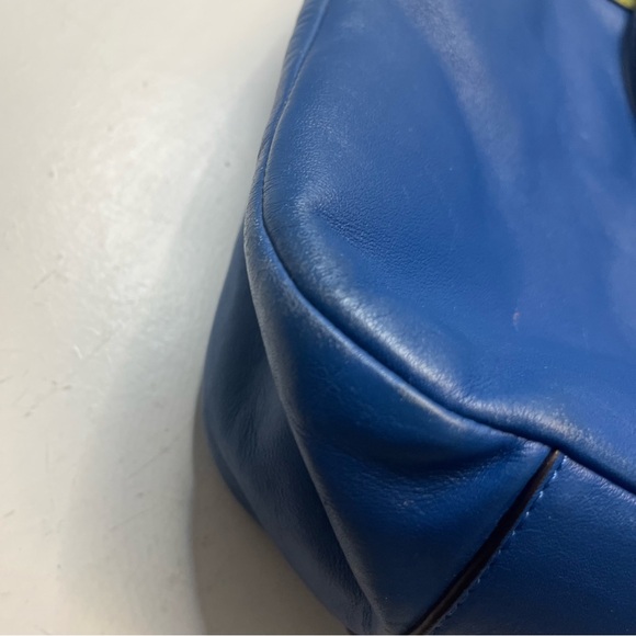 RARE Coach Daisy Spectator Emma Leather Tote in Moonlight Blue With Green Trim - Picture 14 of 14